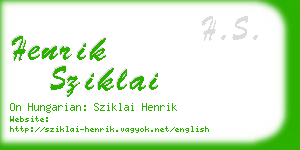 henrik sziklai business card